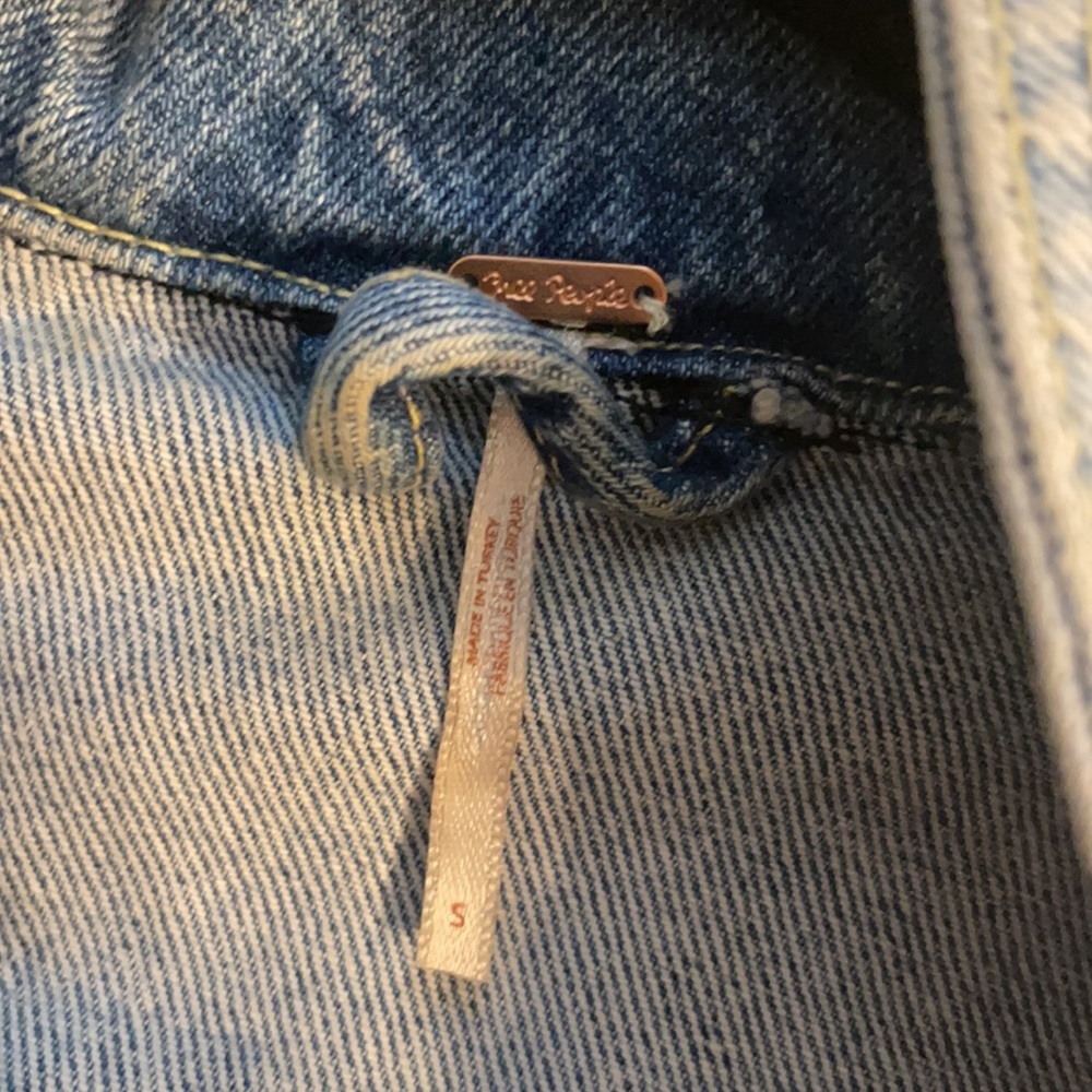 Free People Demin Zip Up with Fray - Picture 8 of 8